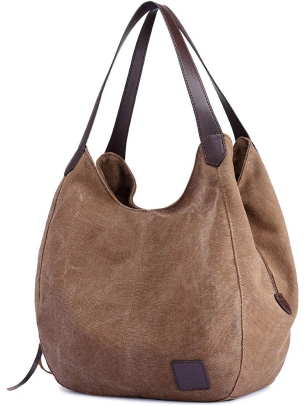 Women's Multi-pocket Shoulder Bag Fashion Cotton Canvas Handbag Tote Purse